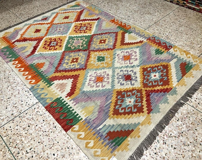 5x7 Afghan Kilim, safavieh handmade naturac, gerta wool rug, medallion era rug, abstract accent rug, entrance rug, deco -handmade