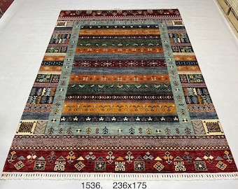 Mamluk rug - Persian hand knotted wool rug - gift for her, | Natural Dyes and Wool | Bedroom Rug | Rugs for Living Room