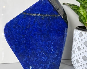 Free Form A+++ Lapis Lazuli, Tumbled, Boho, Lapis Palm Stone, Inner Truth, blue stone, Polished stone, Protection, Grade A+++, home decor