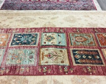 Runner Rug Chobi Afghan Runner Rug Wool Rug Handmade Rug Woven Rug Carpet Rug Area Rug Floor Rug Home Decor Rug Runner Geometric Runner Rug