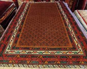 4x6.5 Ft Beluch Handmade Afghan Rug