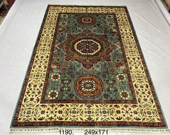 Handmade Traditional Afghan Kazak Carpet, Super Fine Handmade Area Living Room Rug