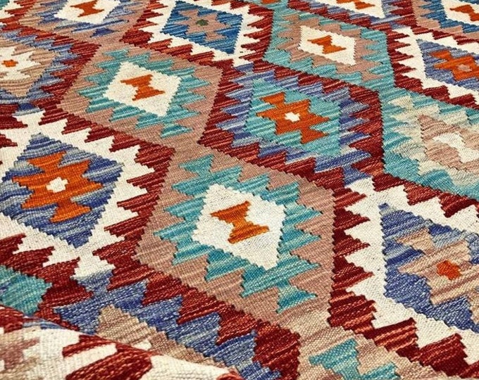 7x10 afghan kilim rug, colorful floor rug, bokhara rug, shag rug, sheepskin rug, persian rug, hand made rug, afghan killing, flat voven rug