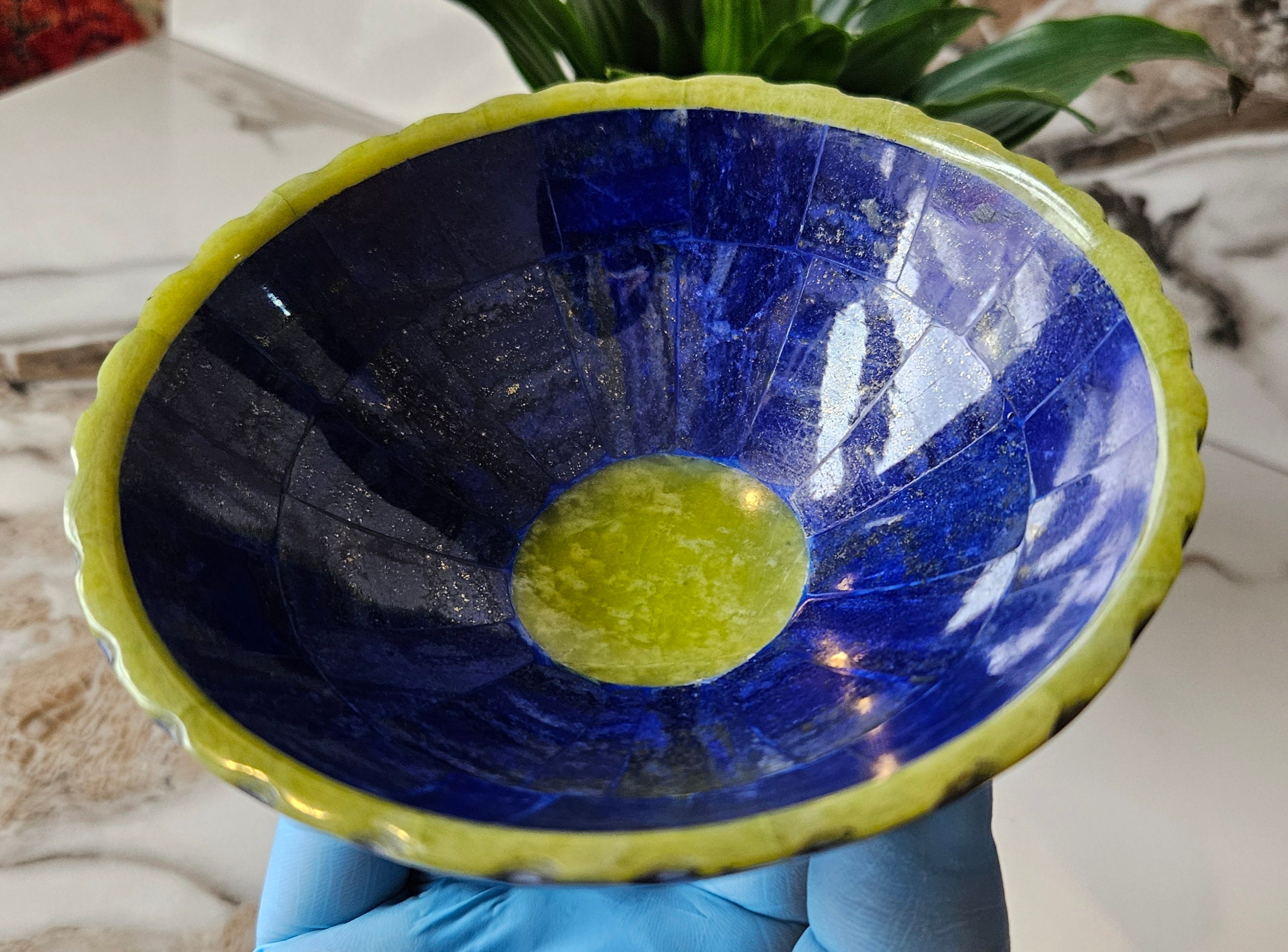 12.5 Cm Hand Crafted Lapis Lazuli Bowl Ovel Shape Stunning Royal Blue Color Handmade Bowl From Badakhshsan Afghanistan Etsy UK