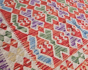 Colorful kilimrug, Afghan handmade kilim 100% Wool