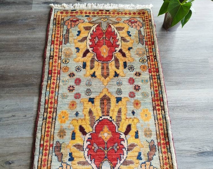 Small rug Afghan Handmade Rug, patio rug, fall, rug runner, sumak rug, antique distressed persian rug, Valentine's gift, moroccan rug