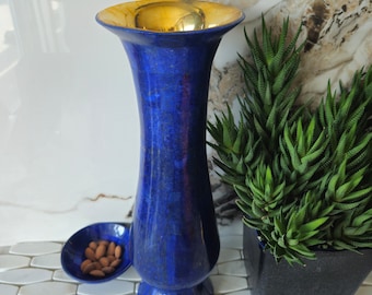 35 Cm Hieght Hand Crafted stunning genuine highest quality Lapis Lazuli Gemstone vase directly from Afghanistan