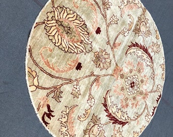 4 feet Diameter Afghan Chobi Rug, Circle Circular Round rug, Eco-friendly, Kitchen rug, Outdoor rug, Rustic decor, Midcentury rug