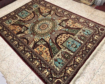 Highly tighten knotted 45/45 6.6x9.4 ft afghan double-knotted excellent fine wool rug, oriental rug, hand-knotted rug, persian rug