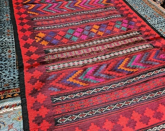 3'7x10 Afghan Kilim rug, vintage rug, Ethnic Rug, midcentury rug, home depot, oriental rug, Crafts For Adults, shag rug, Arts and Crafts