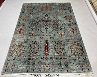 Handmade Traditional Afghan Kazak Carpet, Super Fine Handmade Area Living Room Rug