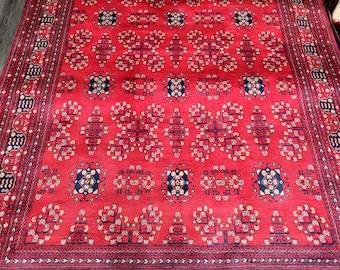 7x10 Handmade Afghan rug Persian Styled Red Carpet, Khal Mohammadi Designed. High Quality Rug For the Living Room, Turkish Style Khamyab