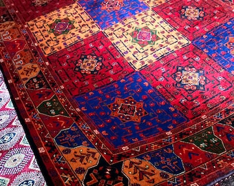 Belgique Afghan Rug, High Quality Rug, Double knotted rug, Merino wool Rug, Turkmen Rug, Area Rug, Elegant Red Rug, Home Decor, Afghan Rug