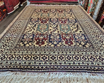 6 x 8 ft Afghan Marinos soft hand-khotted rug, wool Area Rug, Persian Design rug, Afghan Rug, Green rug, rugs on sale, handmade rug