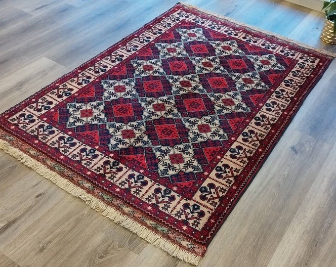 3.4x5 ft handmade afghan rug, bedroom rug, modern furniture, afghan rugs, knit deisgn, rug runner, wall hanging, braided rugs, wedding decor