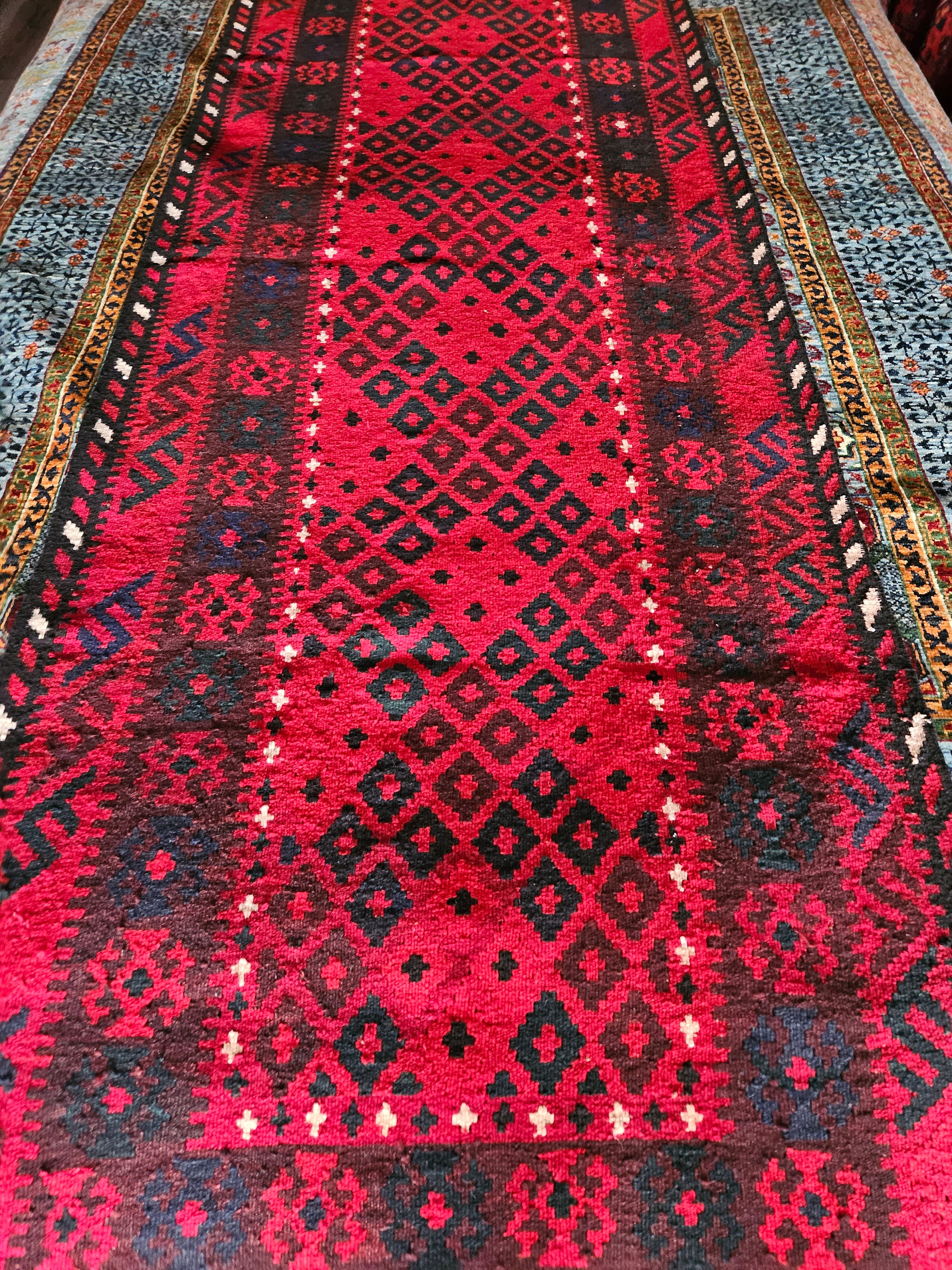 Red Persian Design Bath Rugs Absorbent Non Slip Door Mats Soft Ca