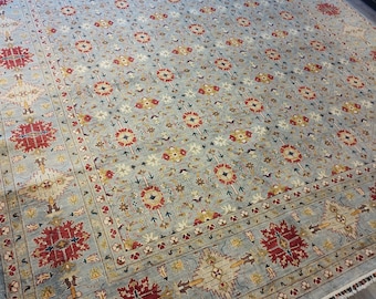 10x13 Beige Chobi Afghan rug made in Afghanistan. Extremely high quality wool