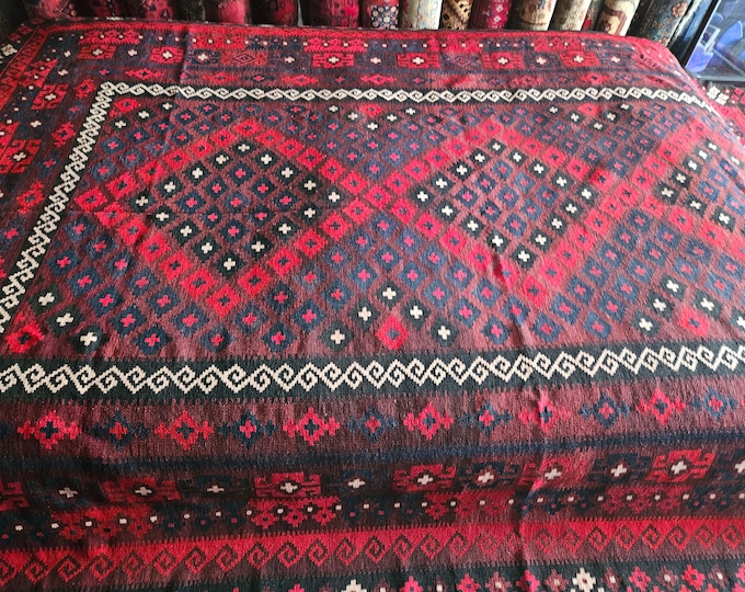 8x13 Afghan Kilim Rug, rustic decor, new home gift, mushroom rug, pillow, sheepskin rug, living room rug, shag rug, heriz rug, eco-friendly