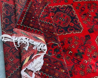 Afghan rug 10 x 13 ft excellent quality khamyab handmade rug, turkman red rug, turkmen rug, persian rug, area rug, oriental rug, afghan rug