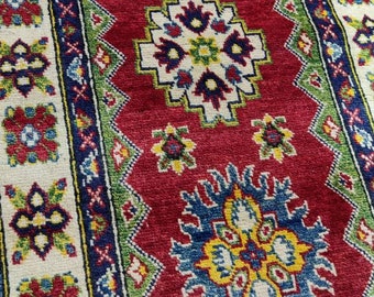 Kazak Rug 2.6X4.6 Ft Afghan Caucasian Rug | Area Rug Large | Vintage Rug | Afghan rug | Persian rugs | Turkmen rug | kilim rugs