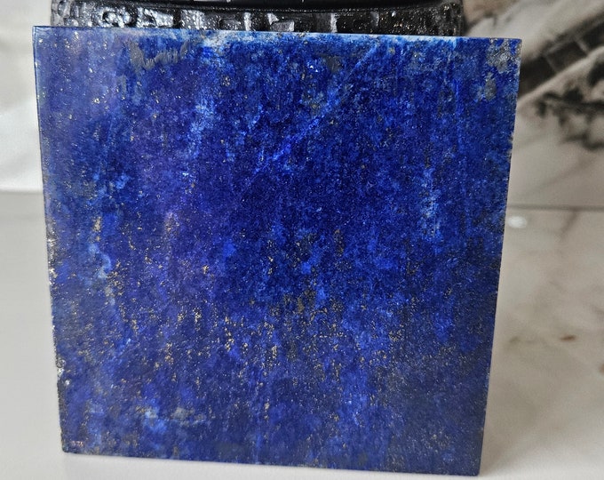 10x10 Lapis Lazuli Stone Tile | Polished stone, Confidence, manifestation, Strength, Quartz, empath, energy crystal, flagstone, handmade