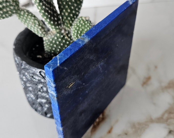 Lapis Lazuli Stone Tile | Anxiety, birthday gift, Confidence, chunky stone, Crystal decor, Protection, royal blue, energy crystal, Decor