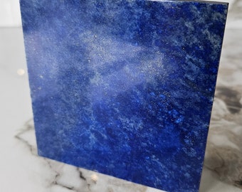 Lapis Lazuli Stone Tile | smooth, polished slab, Self Expression, Stone Slice, Lapis Worry Stones, slate, Succulent, Calmness, decorative