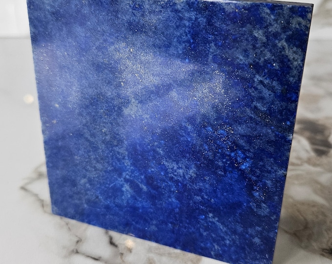 Lapis Lazuli Stone Tile | smooth, polished slab, Self Expression, Stone Slice, Lapis Worry Stones, slate, Succulent, Calmness, decorative