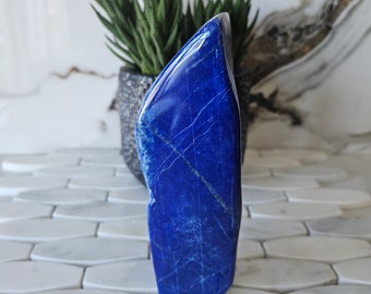 A+ Lapis Lazuli Free Form, Raw Natural Blue Stone, Cabochon, Grounding, Birthstone, eliminates nervousness, intuition, Amethyst, slate, Quar