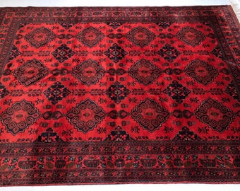 8x11 Top Quality Afghan Rug, homemade Christmas gifts, medallion rug, oriental rug, floor rug, fall, chindi rug, xmas, yoga rug, braided rug