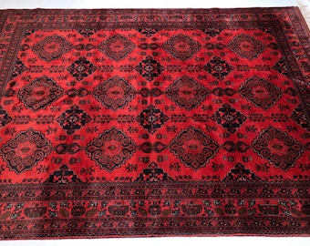 8x11 Top Quality Afghan Rug, homemade Christmas gifts, medallion rug, oriental rug, floor rug, fall, chindi rug, xmas, yoga rug, braided rug