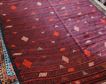 Runner Kilimrug , Sumac afghan wool rug, decorative rug, hand made rug, entryway rug, handmade flatvoven rugs, faded rug, home decor rug,