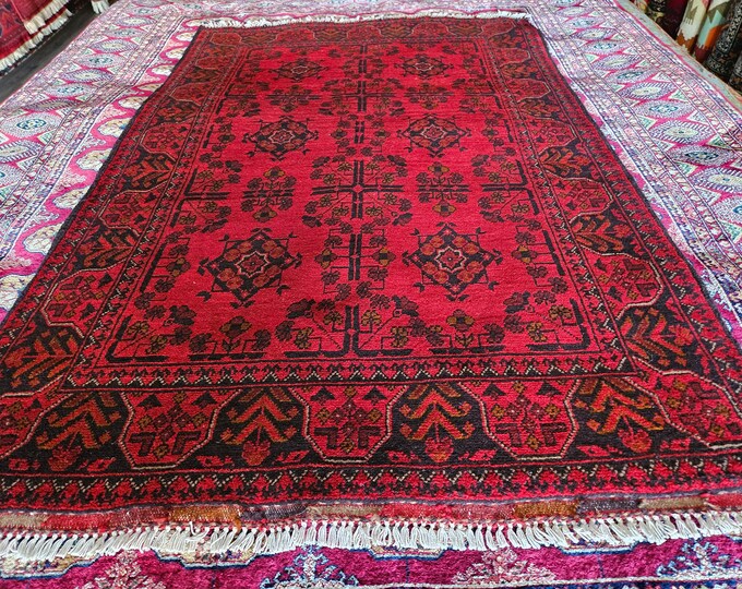3x5.ft Rug, Afghan Khalmohammadi, Door Mat Rug, Handmade Carpet, Bohemian Rug, Decorative Home Rug, Hand knotted Rug, Area Rug, Kitchen Rug