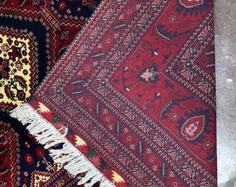 Handmade 10 x 13 Ft Beljik Merino wool Afghan Rug, Persian Designed For Living Room | Wool Area Oriental Carpet,