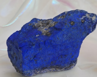 Raw Lapis Lazuli Crystal Natural Deep Blue Stone with Pyrite, Unpolished Afghan Gemstone, Collector's Specimen, Healing Crystal Display