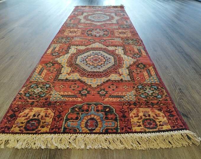 Afghan Rug, 2x7 rug, colorful rug, washable rug, midcentury rug, kilim rug, medallion era rug, new home gift, home decor modern, Ethnic Rug