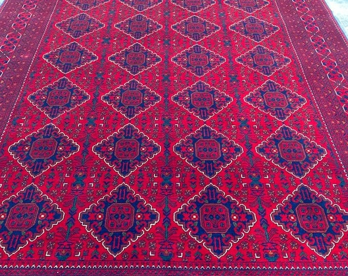 8x11 khamyab Red Afghan Rug