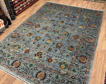8'9x12'1 Ft Very High Quality Mamluk Rug | Afghan Designed Tribal Carpet for the Living Room
