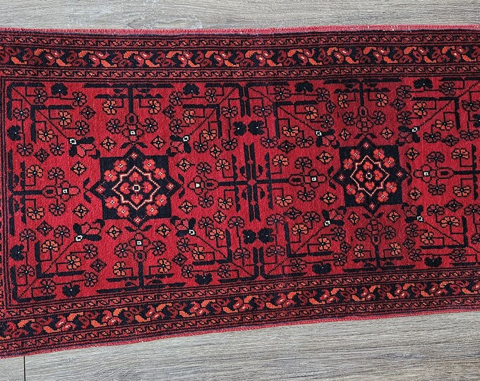 2x3 Handmade Bokhara Runner Rug, abstract rug, home depot, rag rug, red rug, anniversary, mushroom rug, amazon rugs, wall decor, outdoor