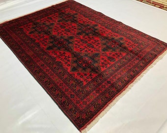 5x7 Afghan rug, red rug, fall, persian rug, patio rug, chindi rug, bohemian rug, bed plans, natural, boho rug, entrance rug, turkish rug