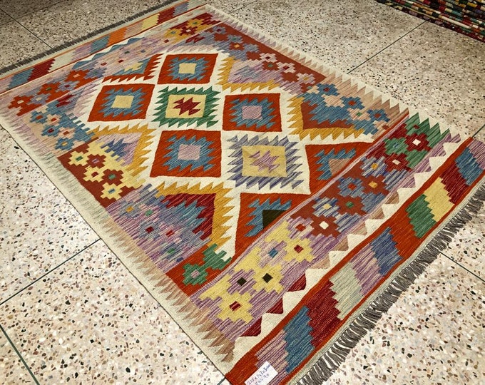 5x7 Afghan Kilim, housewarming gift, navajo rug, colorful rug, wool rug, area rugs, deco -handmade, southwestern rug, large floor rugs
