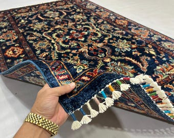 5x7 Mamluk Rug, bohemian rug, persian rug, small rug, rugs for living room, fringe rug, deco-handmade, vintage flower shape rug, aztec rug