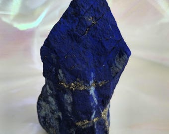 Raw Lapis Lazuli Crystal Natural Deep Blue Stone with Pyrite, Unpolished Afghan Gemstone, Collector's Specimen, Healing Crystal Display