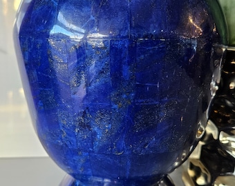 A+++ Lapis Lazuli Vase, Gemstone Vase, Flower Pot, Crystal Pot, Blue stone vase,