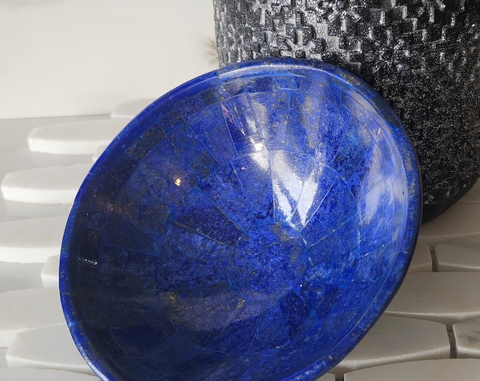 Pure Lapis Lazuli Plate Dish, Gemstone Crystal, Dinnerware, Serving Plate