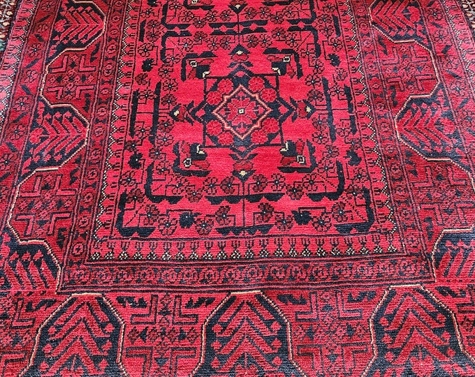 Handmade afghan khamyab brand new red runner area rug, tribal rug, red persian carpet, living room rug, turkish style,