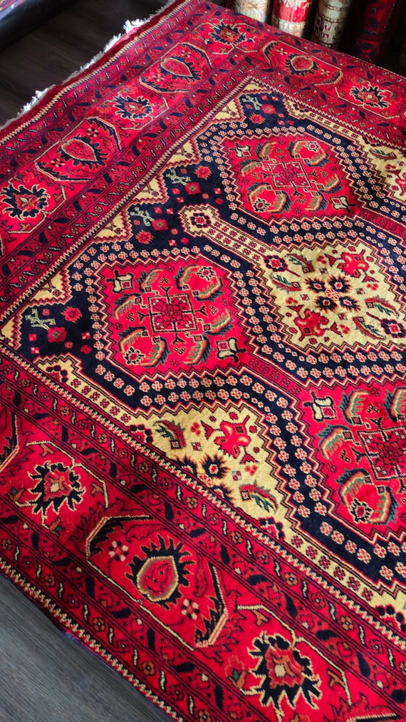 7x10 Authentic Afghan / Persian Rugs, Sustainable Decor, Rag