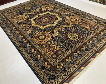 9'8 x 6'6 ft Volayati rug - persian hand knotted kitchen rug, wall hanging, first home gift, medallion era rug, knit deisgn, home decor rug