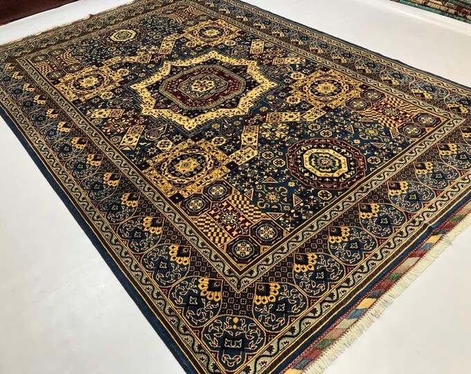 9'8 x 6'6 ft Volayati rug - persian hand knotted kitchen rug, wall hanging, first home gift, medallion era rug, knit design, home decor rug