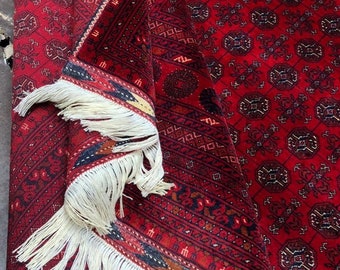 Handmade 10X13 Feet Ghazni Afghan Rug, Persian Designed For Living Room | Wool Area Oriental Carpet, Maroon Colored